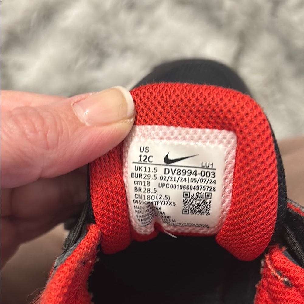 Nike Red and Black Sneakers Athletic Shoes